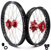 KKE 21/18'' Wheels Rim Fit Honda CRF450X 2005-2018 CRF250X 2004-2018 CNC Red Hub