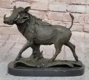 Statue Sculpture Wild boar Art Deco style Wildlife Hot cast bronze Signed Statue