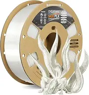 OVERTURE Silk PLA Filament 1.75mm, High Glossy Finish, Smooth & Shiny 3D Printer Filament, 1kg Spool (2.2lbs), Cardboard Spool, Dimensional Accuracy ±0.02mm (Silk White)