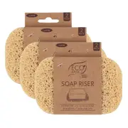 3x Eco Basics Soap Riser/Dish Elevator Holder Storage Bath/Sink Organiser Latte