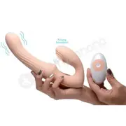 Strap U Blush 15x U-pulse Pulse &amp; Vibe Strapless Strap-on W/ Remote