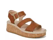 Dr. Scholl’s Brown Platform Sandals Size 10 Cork Wedge Espadrille Comfort Shoe