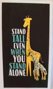 STAND TALL EVEN WHEN YOU STAND ALONE Giraffe Lapel pin Benefits SPCA