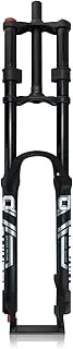 26 27.5 29 Mountain Bike Air Suspension Fork XC/AM Double Shoulder Bike Fork Rebound Adjustale with Lockout,Travel 150mm 1-1/8" Straight Front Fork Disc Brake QR(Black,27.5'')