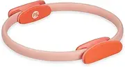 PS POPSUGAR Pilates Ring (15" Rose Pink/Coral), Dual-Grip Magic Circle Fitness Ring for Added Resistance, Tone, Sculpt & Strengthen Muscles, Pilates Ring Circle for Stretching & Home Gym Exercise
