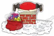 Bad Fat Santa Chimney Merry Christmas Gift Car Bumper Vinyl Sticker Decal 5"X4"