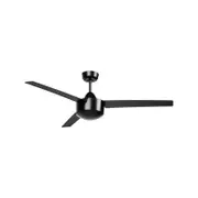 Click 3 Blade 132cm Amali Black Ceiling Fan With Optional Light Kit