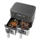Kitchen Couture 1600W Dual View 10L Stainless Steel Air Fryer 37x31.5cm Silver