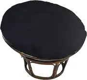 Papasan Chair Cushion Cover Only, Outdoor Indoor Splash Proof, Easy Clean, Outdoor Indoor Cushion Waterproof Slipcover for Wicker Egg Chair, Internally Fixed,Black,39 * 39in