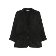 [Colour 5 Power] Colour 5 Power Crinkled Finish Blazer XL BLACK