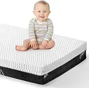 Baby Crib Mattress, 52 x 27½ Dual-Sided Comfort Baby and Toddler Mattress with Cool Gel Memory Foam, Breathable & w/Removable Outer Cover, Triple-Layer Memory Foam Mattress for Crib