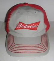 NWT Budweiser Beer Bowtie Logo Red & Beige Baseball Hat Cap