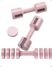 Adjustable Dumbbell Set of 2 MANUEKLEAR Pink Dumbbells Pair, NEW Hand Weights