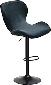 Stretch Velvet Bar Stool Chair Cover with Back Set of 6/4/2 Curved Swivel Kitchen Pub Shell Chair Slipcovers Bar Stool Chair Protector Covers for Office Dining Chair,M,6PCS