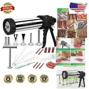 Large Capacity Stainless Steel Jerky Gun Kit - Perfect for Homemade Snacks