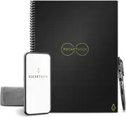 Rocketbook Core Reusable Spiral Notebook, Letter Size 8.5X11, Black - Dotted Pag