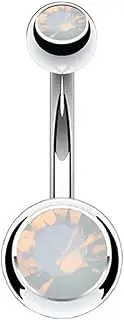 [KanDuo] Belly Button Rings Body Piercing Jewelry,Belly Button Rings 1pc Opal Series Belly Button Ring Piercing Ombligo for Women 14g Belly Rings Trendy Jewelry (Color : 1919regd)