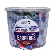 Howard Leight USA Shooters Earplugs,100pr pk (R/W/blue) R-03113