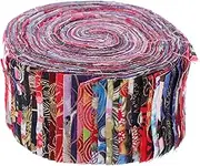 BELLIFFY 1roll Colorful Cotton Fabric Strips for Sewing Projects Quilting Crafts and Patchwork of Cotton Fabric Strips for Creative Crafting