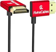 Alvin's Cables 8K 2.1 HDMI Cable 48Gbps 8K@60Hz 4K@120Hz High Speed Φ2.4mm Ultra-Thin HDMI for Sony A7 A9, BMPCC, for Canon C70, for Atomos Ninja, for Feelworld, Right to Up Angle 45cm|18in