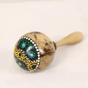 Painted Natural Coconut Shell Sand Hammer Shaker Indonesia Shaker Rattle