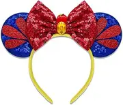 [INLOLLY] Snow White Headband, Snow White Ears Accessories for Women Suit for Cosplay Outfits Gifts