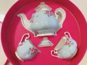 Royal Albert - Blue Polka Tea (Set of 3) Teapot Creamer Sugar BRAND NEW