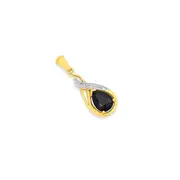 9ct Gold, Sapphire & Diamond Drop Pendant