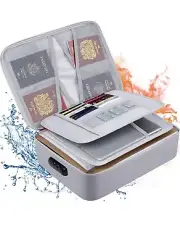 Fireproof Document Bag With Lock File Storage Organizer Bag Waterproof Safe Bag