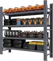 2M X 1.5M Heavy Duty Metal Garage Shelving Warehouse Racking 4Tier Steel Storage