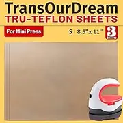 TransOurDream 3 Pack PTFE Teflon Sheets Size S 8.5 x 11 for Mini Heat Press Heat Resistant Craft Mat Sublimation Paper and Heat Transfer Paper Reusable