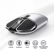Wireless Rechargeable Mouse 2.4GHz & Bluetooth Silent Mouse Adjustable 1600 DPI
