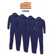 DNC 4 Pack Workwear Mens Polyester Lightweight Cool-Breeze Drill Coverall 3104