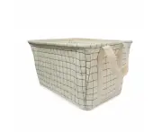 Rectangle Quilted Basket, Beige - Anko