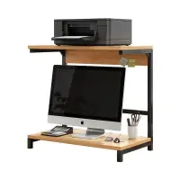 在飛比找蝦皮購物優惠-帶燈電腦增高架顯示器電腦桌桌上架子辦公桌桌面收納印表機置物架