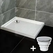 ELEGANT SHOWERS Rectangular Square Shower Screen Base Thickened Acrylic, 900 x 800mm / Sliver (Chromed-plating)