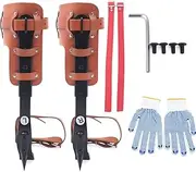 GUDAJIN Tree Climbing Spike Set, Adjustable Tree Climbing Equipment, Forged Upright Tree Climber with Adjustable Gaiter Straps for Tree Work, Climbing Sports, Picking Fruit, Hanging Objects