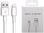 1Pack Apple Original Charger [Apple MFi Certified] Lightning to USB Cable Compatible iPhone Xs Max/Xr/Xs/X/8/7/6s/6plus/5s,iPad Pro/Air/Mini,iPod Touch(White 2M/6.6FT) Original Certified