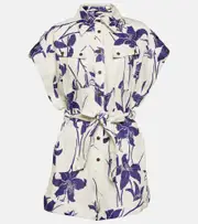 [Zimmermann] Zimmermann Acadian floral linen playsuit AU 6 white