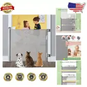 Extra Wide Retractable Baby & Pet Gate, 33" Height, Ideal for High Traffic Areas