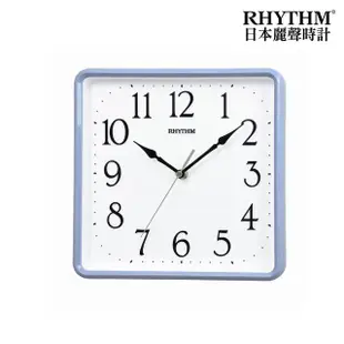 【RHYTHM 麗聲】獨特居家美學立體數字方圓形超靜音掛鐘(藍色)