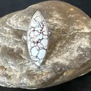 Womens Wild Horse Turquoise Navajo Sterling Silver Ring Size 6 Adjustable 15552
