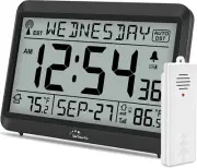 Atomic Clock with Indoor Outdoor Temperature Self-Setting Digital Wall Clock