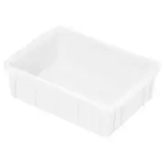 10"x7"x3" Plastic Lab Tray Rectangle Utility Stackable Box Craft Organizer White