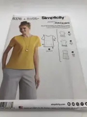 Simplicity top pattern hacking customizable xxs-xxl 8376 uncut