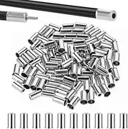 ZWWOGE Silver Metal Brake Cable Cap, Pack of 100, 10mm x 5mm, for Bicycle Brake Lines