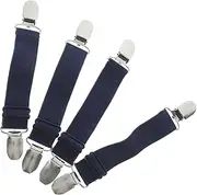 Trouser Clips Cinch Ratchet Belt Strips Simple for Waist Fixing Strap Clips Stays Holder Windproof Boot Clips Pants Fixing Clips Elastic Belt Reusable Black Elastic Band