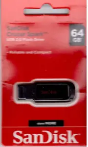 SanDisk 64GB Memory Stick Flash Drive USB 2.0