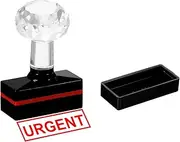 uxcell Urgent Stamp Self Inking, Red Ink Office Stamps Pre Inked Message Stamp Refillable Business Stamp, Black