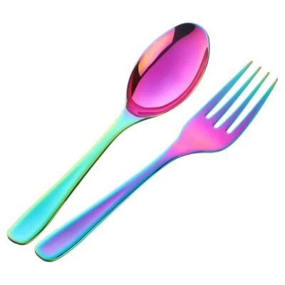 Salad Server Set 2 Pieces Servers Serving Spoons Forks 10 inch Utensils Spoon...